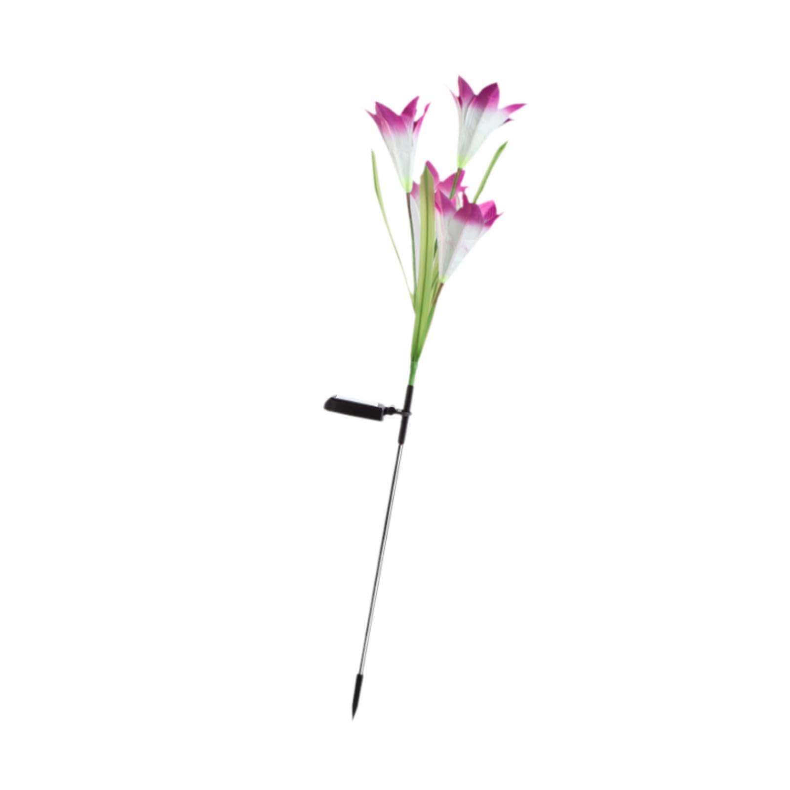 Solar Lily Flower Light Rainproof Garden Stake for Fence Farmhouse Courtyard Purple|Landscape & Walkway Lights-image-29