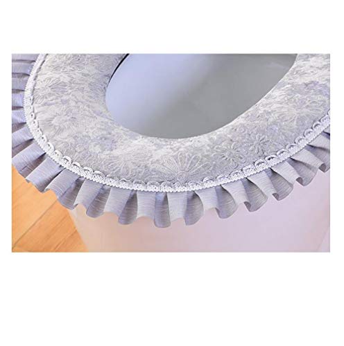 Badezimmer Weich Warme Waschbar Toilleten Sitz Abdeckungskissen Verdicktes Schwamm-Toilettensitzkissen mit Spitze, maschinenwaschbar und einfach zu installierendes Toilettenkissen-C2 – Bild 3