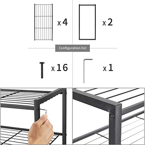 Titan Mall Shoe Organizer Free Standing Shoe Rack 4 Tier Shoe Rack Black Metal Shoe Rack 25 Inch Wide Shoe Tower Shelf Storage - Thumbnail 7