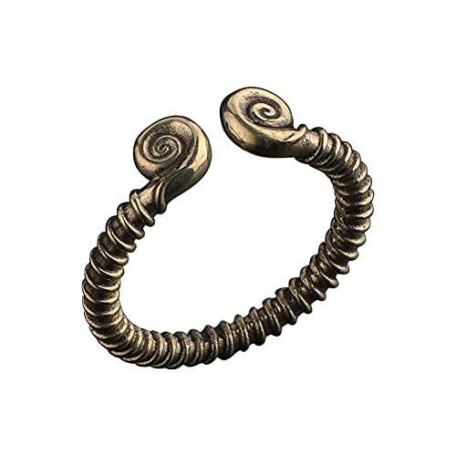Image of Skull Ring Brass Handcrafted Gothic Rock Punk Diablo Vintage Cocktail Party Biker Retro [Spiral 60031] - Ring Size 4
