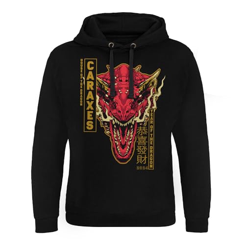 House Of the Dragon Officially Licensed CARAXES Dragon Epic Hoodie (Black) Large