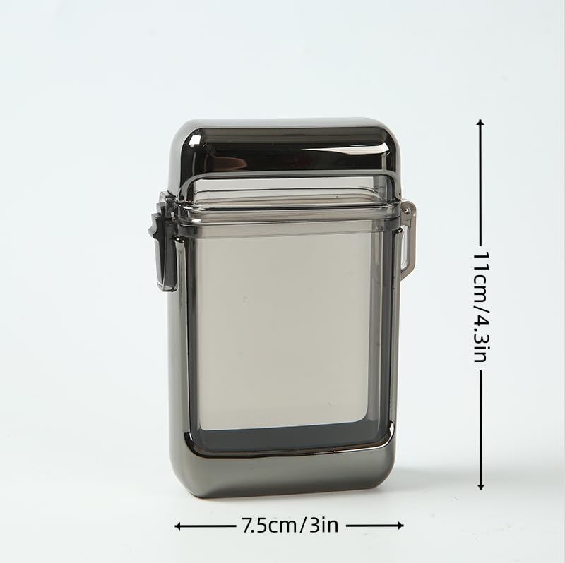 Portable Rectangular Plastic Cigarette case - can Hold 20 Cigarettes, Moisture-Proof and Pressure Resistant, with Lock Switch(85mm King Size) (Black)