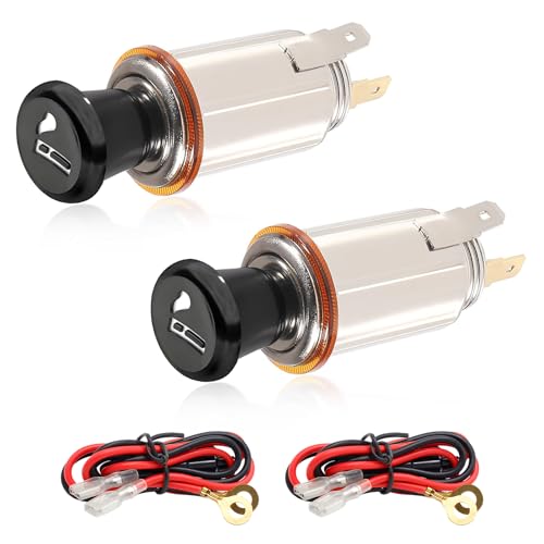 Image of Yourkar 2 PCS Car Cigarette Lighter, DC 12V Auto Cigarette Lighter Socket Plug Element, Cigarette Lighter with Cable for Most Cars, Trucks, Trailers, RVs, Boats, Universal Car Accessories