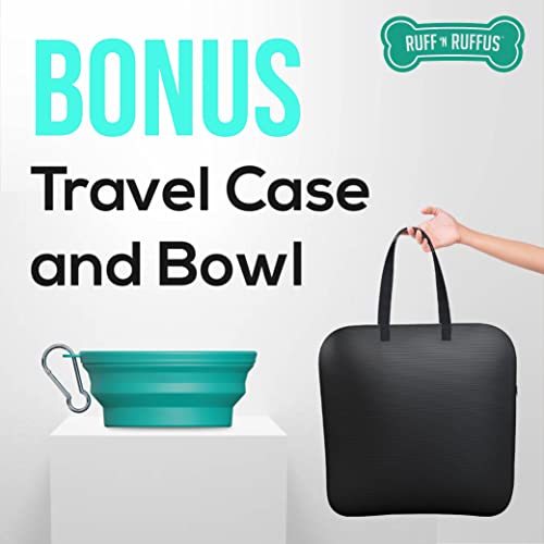 Ruff 'N Ruffus Heavy-Duty Foldable & Adjustable Dog Car Barrier | Great For Suv’s Universal Fit + Free Bonus Collapsible Travel Bowl & Travel Case #TOP1