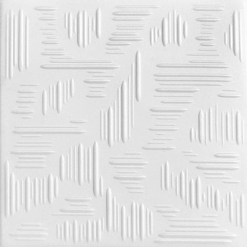 À LA MAISON CEILINGS R60 Country Wheat Foam Glue-Up Ceiling Tile (21.6 Sq. Ft./Case) Pack of 8 Dove White