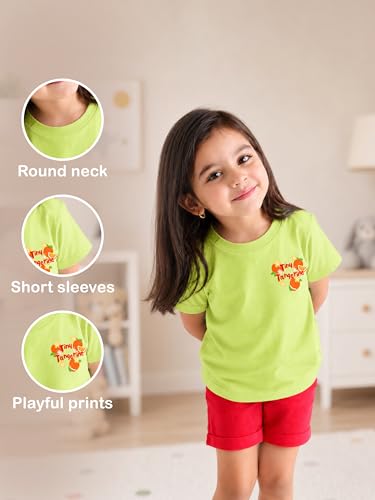 Image of Kidbea Bamboo Kids T-Shirt Ultra-Soft Premium Half Sleeve Graphic Tee for Girls, Casual Summer Wear for Toddlers & Kids