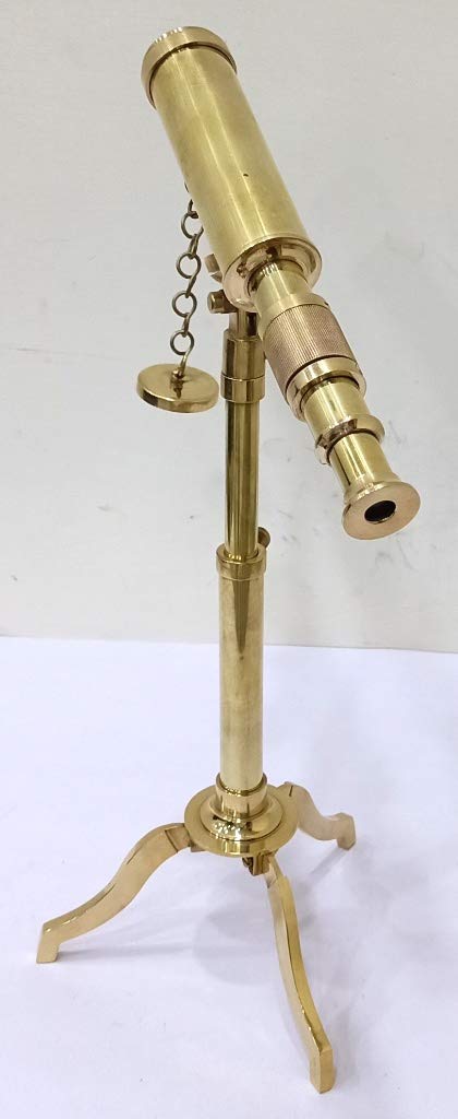 Vintage Messing-Teleskop auf Stativständer – Antiker Desktop & nautisches Spyglass für Heimdekoration und Outdoor-Abenteuer