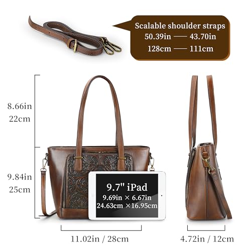 Crossbody Bag for Women Leather Shoulder Bag Top Handle Tote Purses Vintage Satchels Handbag Retro3