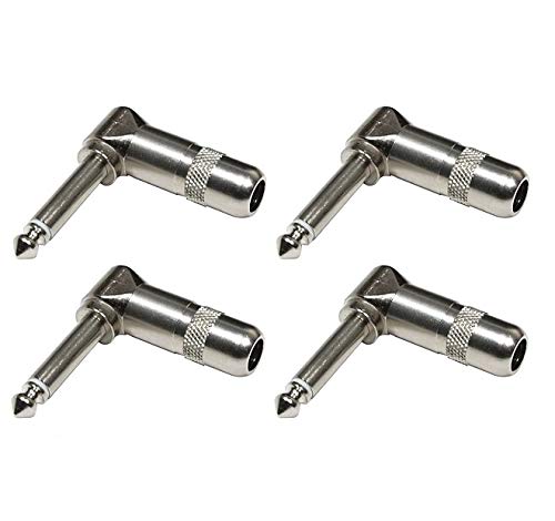 Secure Your Sound: 4 Pack Switchcraft 226 Right Angle 1/4" Guitar Plug with Strain Relief