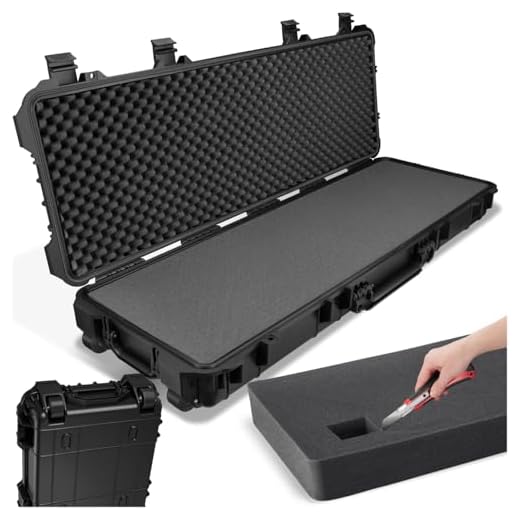 TEKTAKE 402872 Universalbox Gewehrkoffer lang, Korrosions- und Temperaturbeständig, 3 Schaumstoffeinlagen, Totalmaße (LxBxH): ca. 117,5x46x15,5cm