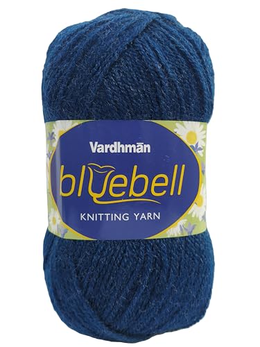 Image of Vardhman Blue Bell DK Weight Supersoft Hand Knitting & Crocheting Yarn (Pack of 1 ball - 100gram) 100% Acrylic, Multi Color Crochet Thread wool, Suitable for Craft, Babywear, Baby Blankets, Sweater, Scarf, Cap, Art & Craft - (Berkely Blue - Bbell-038)