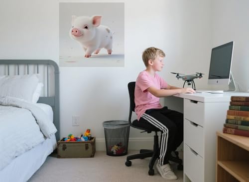 Vinilo decorativo cerdito para pared habitación infantil miniatura 3