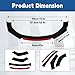 Silscvtt Universal Glossy Black Front Bumper Lip Spoiler Splitter 4 Pieces Kit Red Tongue