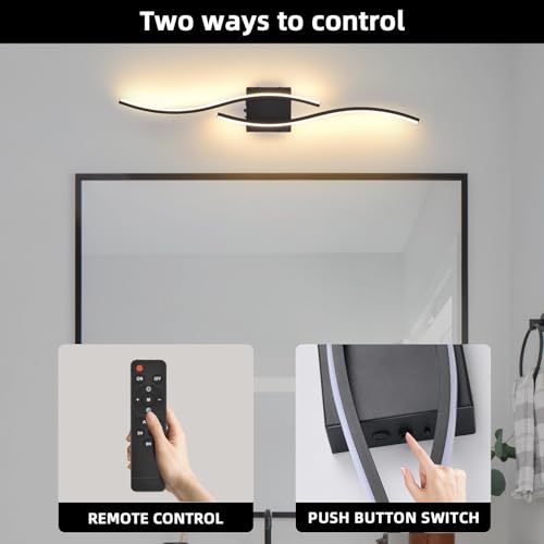 Image of Battery Operated Wall Sconces Set of Two, Black 31.4 inch 3 Color LED dimmable Wireless Wall Sconce with Remote Control, USB Rechargeable Wall Lights for Living Room Bedroom Hallway Background