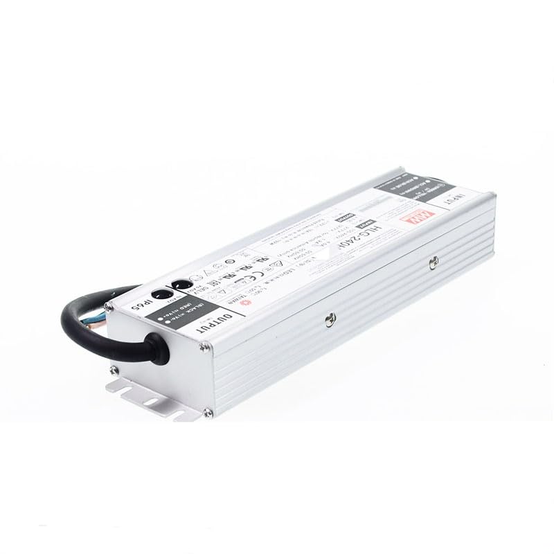 Mean Well HLG 240W 12V 16A LED Driver， HLG-240H-12AB Switching Power Supply Converter Transformer with IP65, PFC, Constant Voltage/Current,3 in 1 Dimming