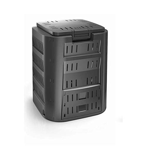 Compostador 320 L Prosperplast Compogreen de plástico en Color Negro, 80 (Alto) x 70 (Ancho) x 70 (Profundo) cms