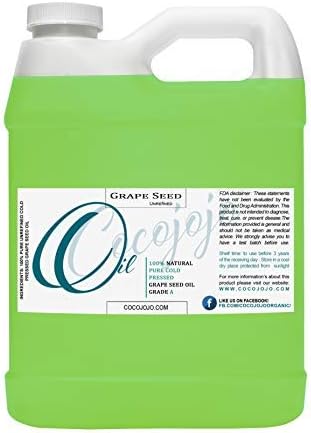 Grapeseed Oil - 100% Pure Unrefined Cold Pressed All Natural Non GMO Vegan Grape Seed Cold Pressed 16 or 32 oz Body Hair Face Skin Massage Moisturizing Premium Quality -Packaging May Vary - (32 oz)