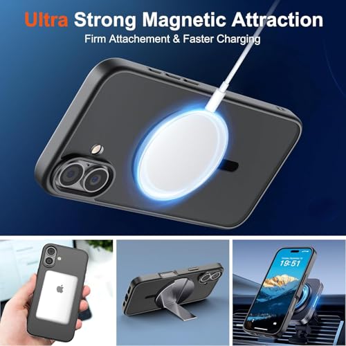 Image of iPhone 17 Magsafe Hard Back Case | Matte Design & 360 Protection | Military-Grade Apple iPhone 17 Cover | Strong Magnet Back - Black