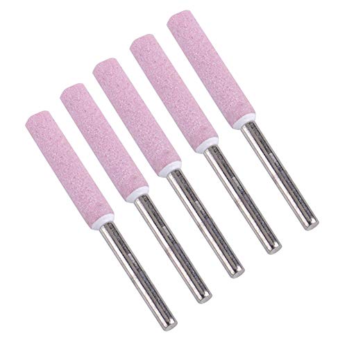Domeilleur 5 Pcs 4.8mm Chainsaw Sharpener, Burr Chain Saw Grinding Stone File, Grinding Accessories, Polishing Grinding Head Wheel Tool Kit