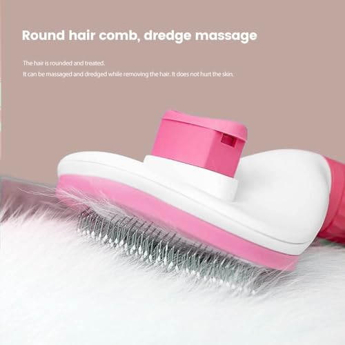 Image of Self Cleaning Slicker Brush, Pet Grooming Shedding Brush for Dogs and Cats - Easy to Remove Loose Undercoat, Pet Massaging Tool Suitable for Pets with Long or Short Hair (Pink) (Pink)