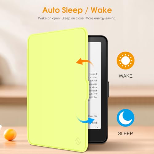 Image of Fintie Slim Case for 7 inch Kindle Paperwhite 12th Gen 2024 & Kindle Colorsoft | Lightweight PU Leather Hard Back Shell Cover, Magnetic Closure, Auto Wake /Sleep, for Kindle Paperwhite 2024, Citrus
