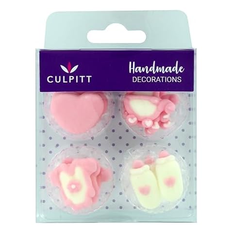 Culpitt Pink Baby Sugar Decorations, 12 Pack Cover