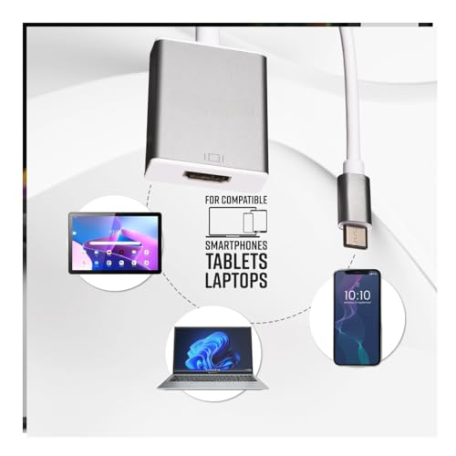Image of TECH C Type to HDMI Adapter, Aluminum Portable USB C Adapter, Supports 1080p 60Hz, 4K 30Hz, for MacBook Pro, MacBook Air,Desktop,Laptop (Type C to HDMI)
