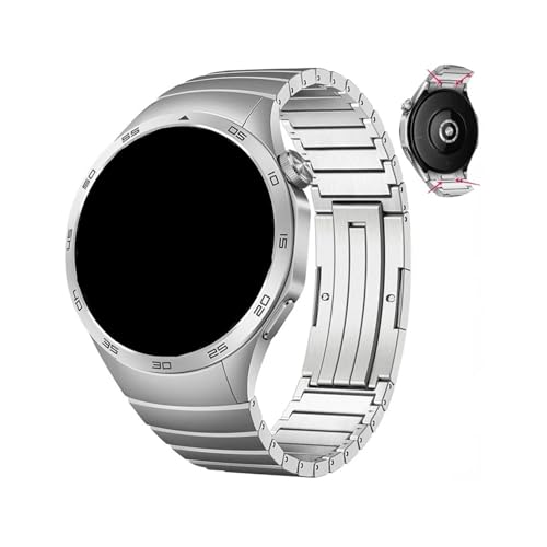 [PLYYQZM] �ɍ��� Hua wei Watch GT4 46mm�p���^���\���b�h�X�g���b�v�A���ԂȂ��X�e�����X�X�`�[�����X�g�o���h�A�E�H�b�`�u���X���b�g�A�N�Z�T���[�ɓK��(Silver)