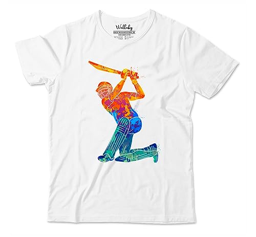 Image of Boys & Girls Cool Cricket Batsman 100% Cotton Unisex Kids T-Shirt