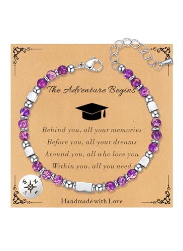 Image of 2026 Graduation Gifts for Girls, Her, Kids Natural Gemstone Bracelets for Girls Daughter Granddaughter Niece Sister Teenager Girl Birthday Gifts Idea