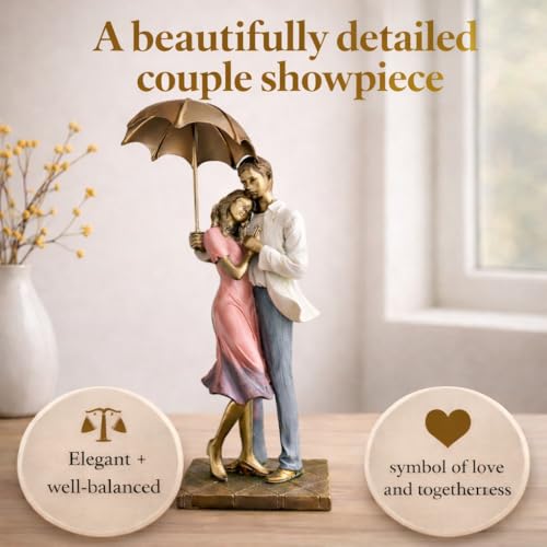 Image of ARMONIA Bond of Hearts Romantic Couple Figurine for Home Decor | Polystone European Showpiece | Best Valentine's Day Gift for Girlfriend, Wife, Boyfriend & Couples
