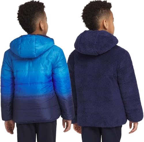 Eddie Bauer Kids Reversible Plush Hoodie Jacket (US, Alpha, Small, Regular, Medieval Blue)3