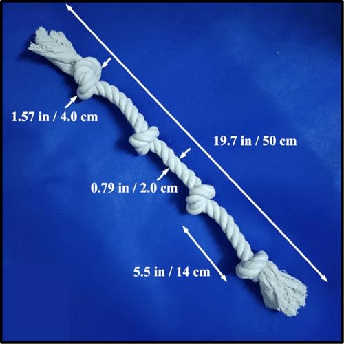 GOGOTAIL 2-Pack 20” Heavy-Duty Dog Rope Toys for Strong Chewers – 4-Knot Tug & Chew Toy for Medium & Large Dogs – Safe, Indoor & Outdoor, Washable Cotton Dental Play Toy by GOGOTAIL - Image 4