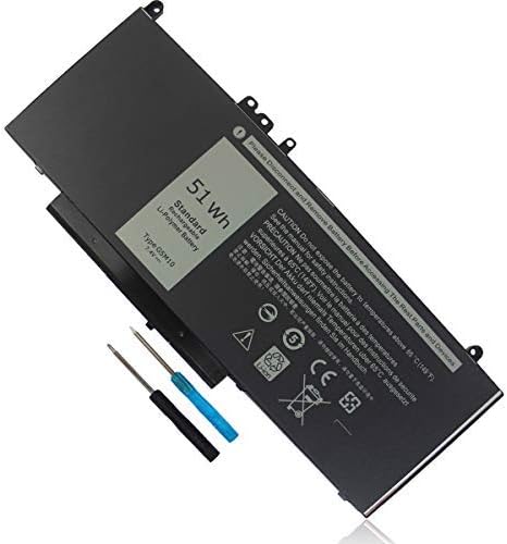 7.4V 51Wh Type G5M10 Laptop Battery Compatible with Dell Latitude E5450 E5550 E5250 15.6 inch 8V5GX R9XM9 WYJC2 1KY05 080-854-0066 0WYJC2 451-BBLN Standard Rechargeable Li-Polymer Battery 4-Cell