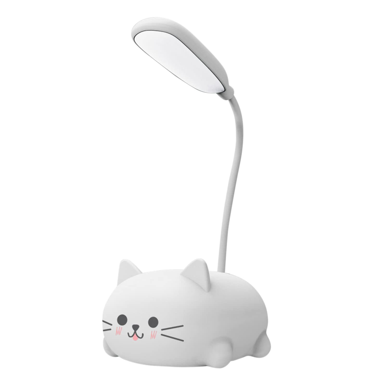 Small Desk Lamp Foldable Cute Cat Reading Light Rechargeable 400mAh Adjustable Gooseneck for Living Room Study