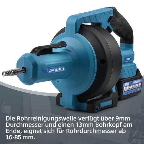 Pipe Cleaning Machine Battery 610 rpm Compatible with Makita 18 V Battery, Diameter 9 mm 7.6 m Pipe Cleaning Spiral for Diameter 16-85 mm Pipe, Electric Drain Cleaner Drain Clean Pipe Cleaning Device 8 Pipe Cleaning Machine Battery 610 rpm Compatible with Makita 18 V Battery, Diameter 9 mm 7.6 m Pipe Cleaning Spiral for Diameter 16-85 mm Pipe, Electric Drain Cleaner Drain Clean Pipe Cleaning Device - Image 8