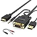 Produktbild VGA auf HDMI Adapter Kabel mit Audio 1080P,(Von Alter Stil PC zu TV/Monitor mit HDMI Eingang),FOINNEX Aktiv VGA to HDMI in Stecker Cordon für Laptop mit VGA Ausgang(Out) zu Beamer Converter Cable,1.8M