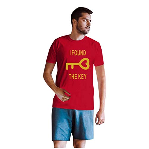 Feytuo Men Couples Lovers Valentine's Day Short Sleeve Love Letter Print T Shirts Tank Rolling Stones Floral Skate Tunics Loose Lady Light Holiday Polo Gym Sports Short Baggy