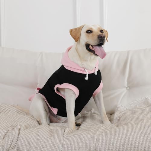Hjumarayan Sweatshirt mit Kapuze für Hunde und Katzen, Baumwolle, ärmellos, für Frühling, Herbst, Winter, kleine Größe, Rosa, M