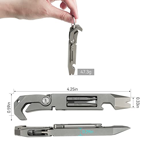 Toovem Multi-Functional Edc Ti Pry Bar Set, With Bottle Opener, Wrench, Screwdriver For Outdoor Multitool Camping Accessories #TOP2