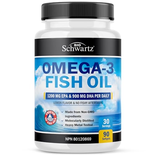 Huile de poisson oméga 3 EPA et DHA 2250 mg | Complément alimentaire triple concentration au goût de citron avec acides gras provenant de poissons sauvages islandais | Soutient la santé des articulations, des yeux, du cerveau et de la peau | Sans OGM | 90 gélules molles