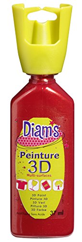 DIAM'S Peinture 3D Tous Supports, Rouge Empire nacré, 37 ml