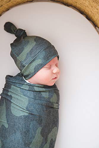 Image of Baby Beanie Hat Top Knot Stretchy Soft inchHunter inch by Copper Pearl