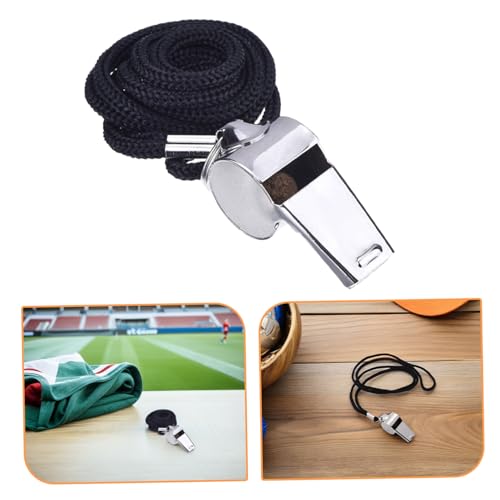 Set de 6 silbatos deportivos de metal con cordón miniatura 7