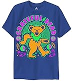 Ripple Junction Grateful Dead Kid’s Short Sleeve Youth T-Shirt Dancing Bear Peace Signs Yin Yangs Royal XS