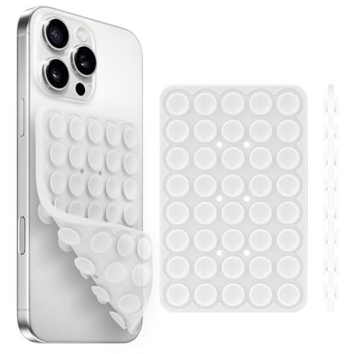 Yojaro Silicone Suction Cup Phone Case Mount Double Sided, Phone Accessories Hands-Free Strong Grip Holder for Selfies and Videos, Silicon Phone Stand for iPhone and Android Translucent