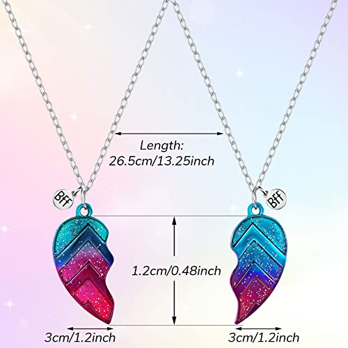 2 Pieces Half Heart Bff Necklace Friendship Necklace for Friend Birthday Party2