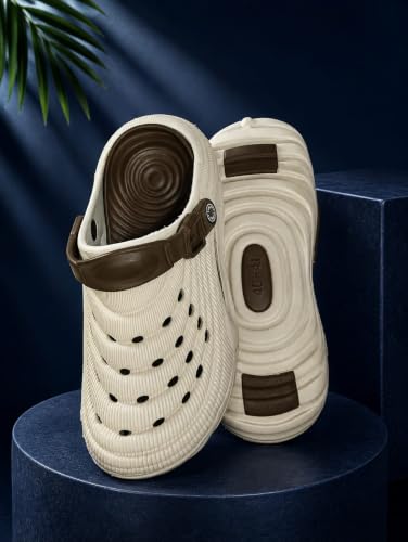 Image of Men's Clogs Mules for Men & Boys - CreamComfortable, Lightweight, Non-Slip, Waterproof, Stylish, Classic, Casual, Everyday Mules