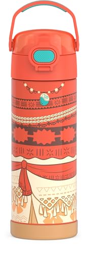 Image of THERMOS FUNTAINER 16 Ounce Stainless Steel Vacuum Insulated Bottle with Wide Spout Lid, Princess Moana