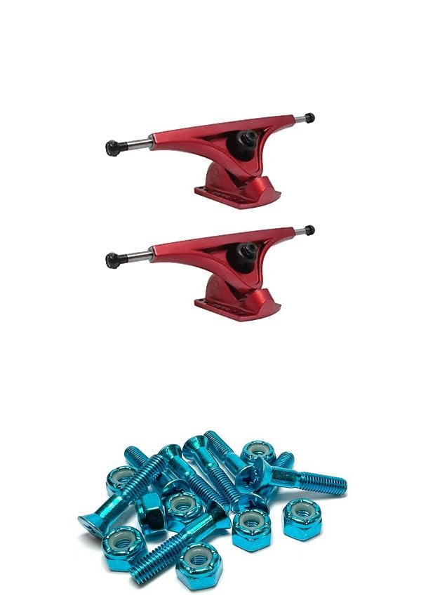 Bear Skateboard Trucks 180mm Grizzly Gen 6 50 Degree Garnett Red Skateboard Reverse Kingpin Trucks - 7.0
